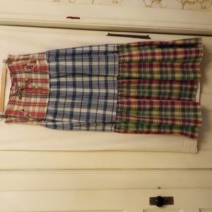 Cotton plaid summer dress, India Imports, size 11/12, blue, green,  red, cream.